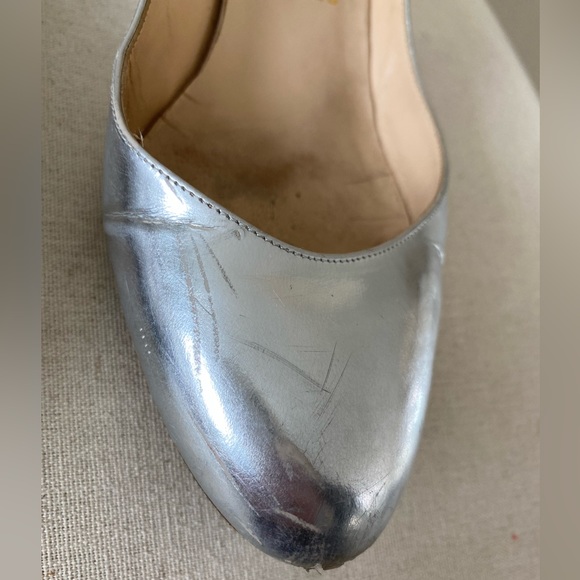 Louboutin Silver Wedge Heels IT 38.5 or US 8 - Picture 9 of 10